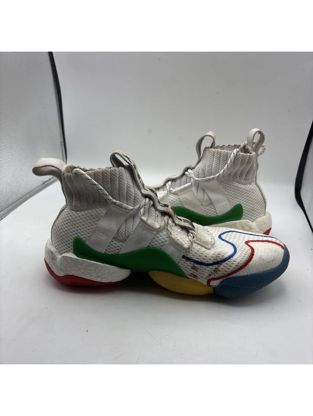 Adidas Crazy BYW LVL Pharrell Williams Off White Multi EF3500 Men's Sz 9